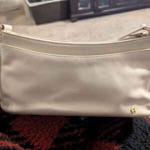 Etienne Aigner Cream Leather Shoulder Bag